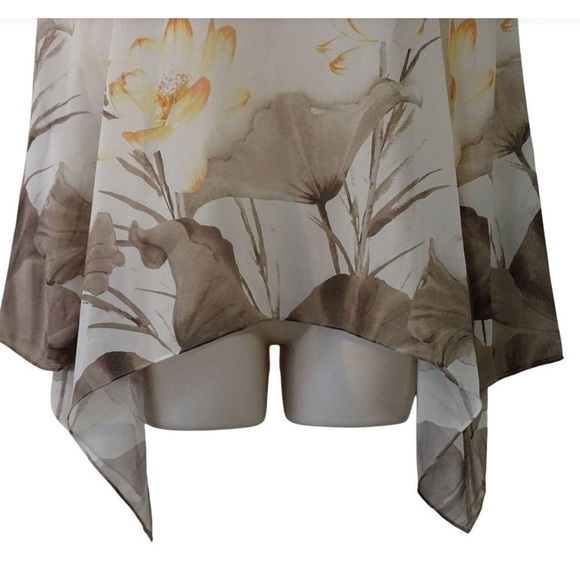 CHICOS PONCHO STYLE Sheer Floral Abstract Print - Picture 9 of 13